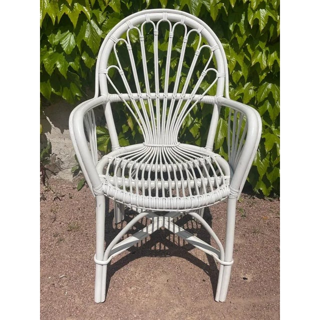 Set of Vintage Armchair in Rattan, 1970 For Sale - Image 6 of 9