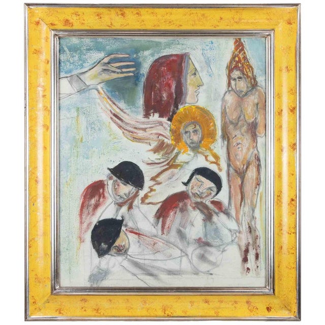 1960s Sirio Pellegrini, Characters, Mixed Media on Paper, 1960 For Sale - Image 5 of 5