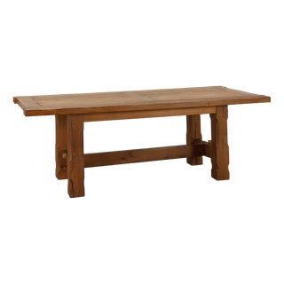 Mid-Century Brutalist Oak Dining Table, Belgium, 1960s For Sale