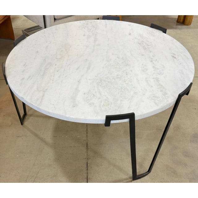 Coffee Table with White Marble /Stone Top For Sale - Image 6 of 10