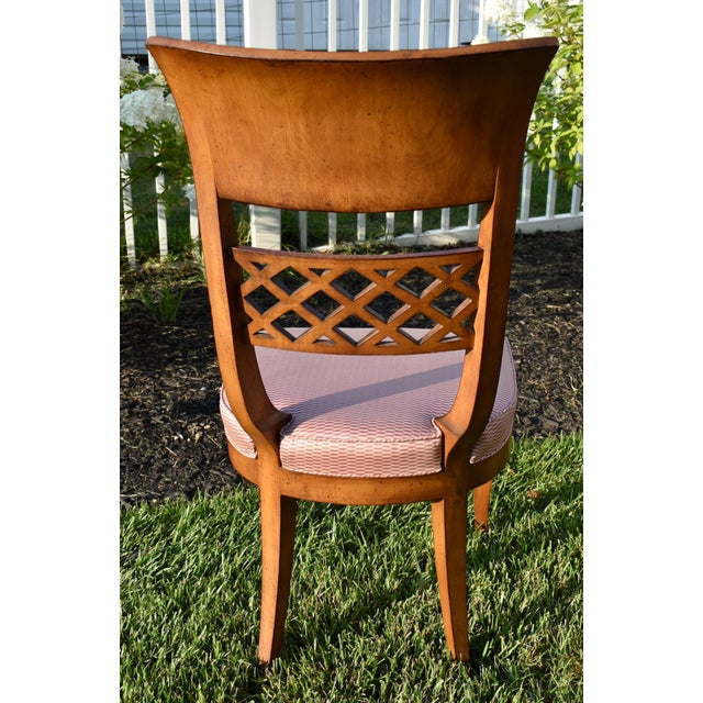 Vintage Brass Inlay Chairs Vintage Italian Regency Style Dining Chairs Set of 8 For Sale - Image 17 of 18