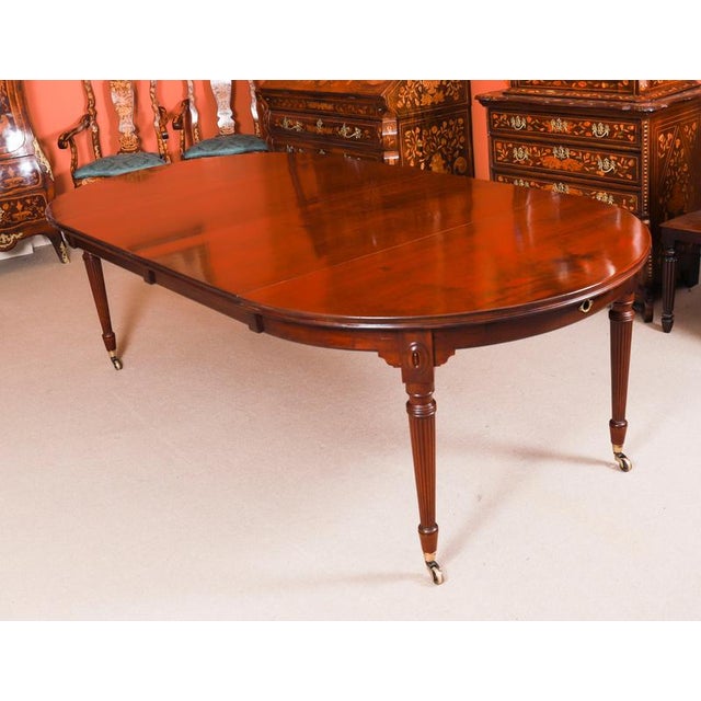 Hollywood Regency Antique Victorian Extending Dining Table and Swagback Chairs, 1880s, Set of 9 For Sale - Image 3 of 15