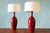 1960s Monumental Vintage Designer Italian Style Red Ceramic Table Lamps - A Pair For Sale - Image 4 of 12