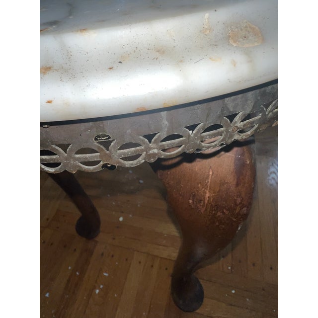 Mid 20th Century Italian White Marble Top Side Rococco Style Cocktail Table For Sale - Image 4 of 7