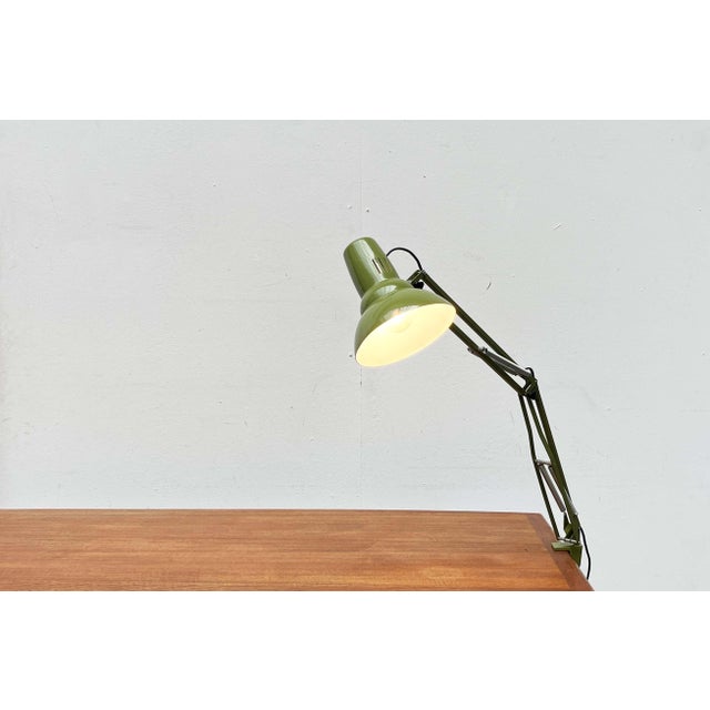 Mid-Century Modern Mid-Century Modern Swedish Olive Green Desk Table Lamp from Ledu, 1960s For Sale - Image 3 of 18