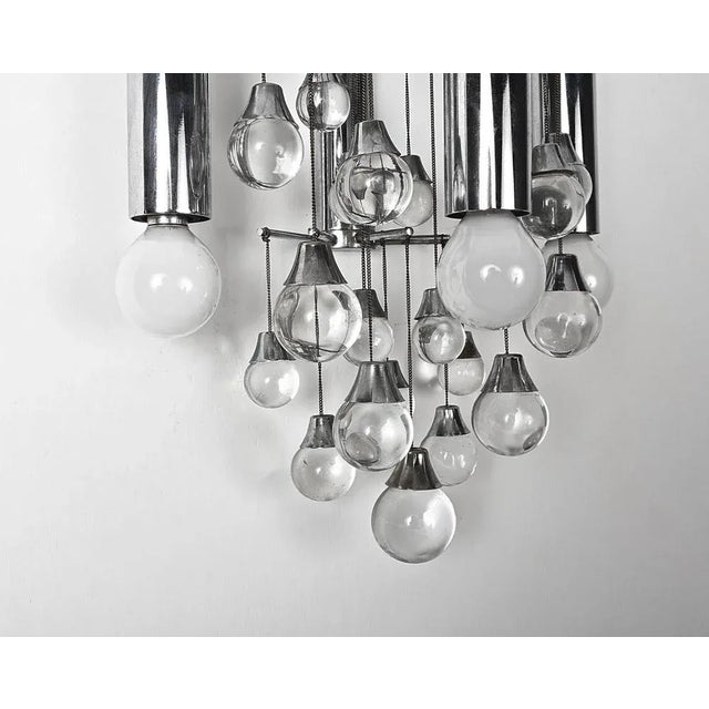 1960s Italian Chrome and Glass Sconces by Sciolari, 1960s, Set of 2 For Sale - Image 5 of 18