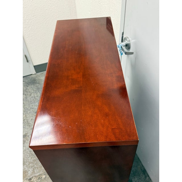 Late 20th Century Transitional Cherry Stain Bookcase For Sale - Image 5 of 12