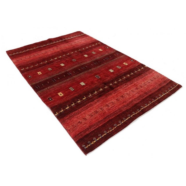 Pasargad DC Persian Hand Knotted Gabbeh Rug For Sale - Image 4 of 4
