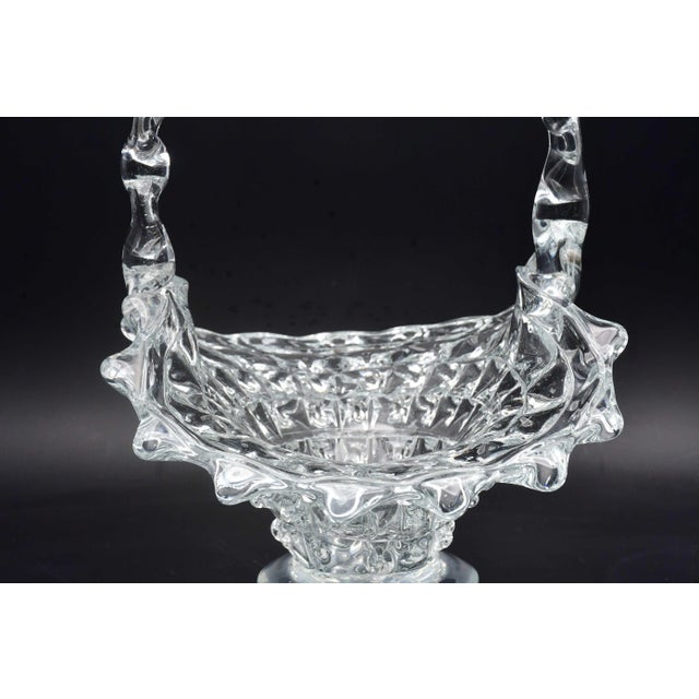Barovier Rostrato Murano Italian Glass Basket Centerpiece Vase, 1940s For Sale - Image 12 of 14
