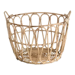 Boho Chic Natural Rattan Laundry / Storage Basket
