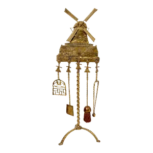 Brass Windmill Fireplace Tool Set