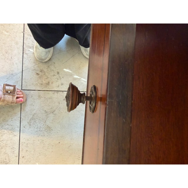 19th Century Hand-Painted Satin Wood Secretary Desk and Dresser For Sale - Image 4 of 12