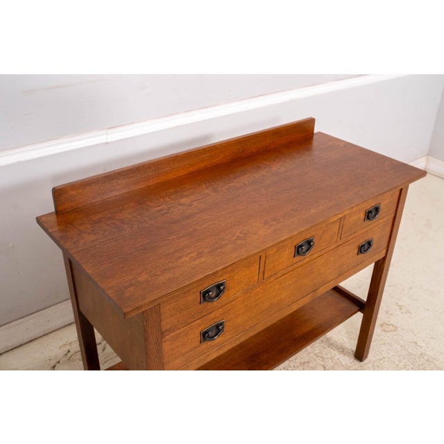 Brown Stickley Mission Oak Arts & Crafts 4 Drawer Server Buffet For Sale - Image 8 of 18