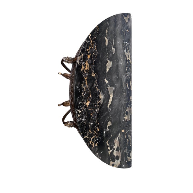 Early 20th Century Oscar Bach Style Marble Top Iron Console Iron Mirror For Sale - Image 10 of 18