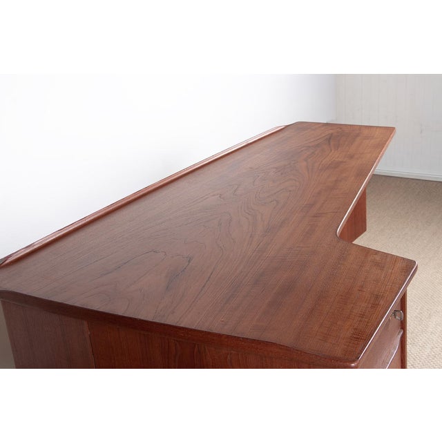 Danish Boomerang Desk in Teak and Brass by Peter Lovig Nielsen for Dansk Design, 1968 For Sale - Image 9 of 18