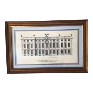 19th Century Architectural Engraving, Framed For Sale