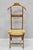 Vintage Mid Century Italian Modern Beech Wood Folding Clothing Valet Chair Seat with Woven Rush Seat with Lift Up Hidden...