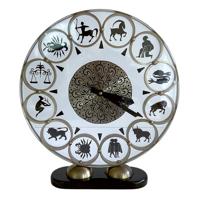 Vintage Zodiac Desktop Clock, 1950s For Sale