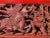 Red Japanese Kamakura Bori Wood Panel Meiji Era For Sale - Image 8 of 9