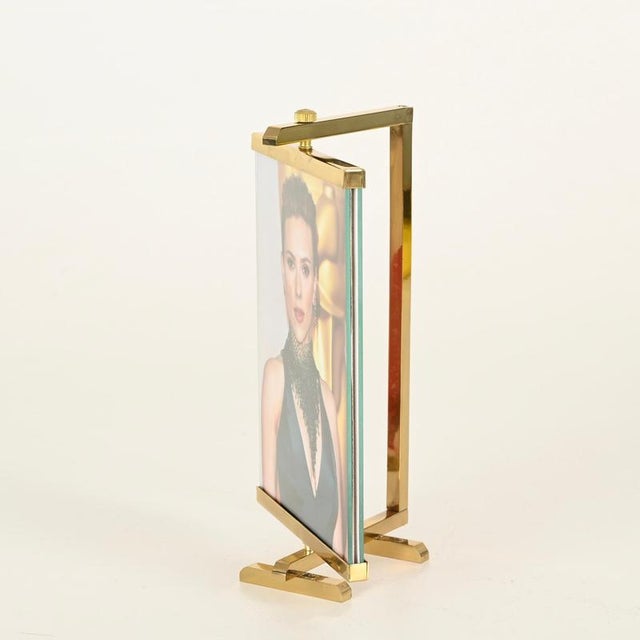 Italian Brass Easel-Shaped Photo Frame from Montagnani, Italy, 1970s For Sale - Image 4 of 13