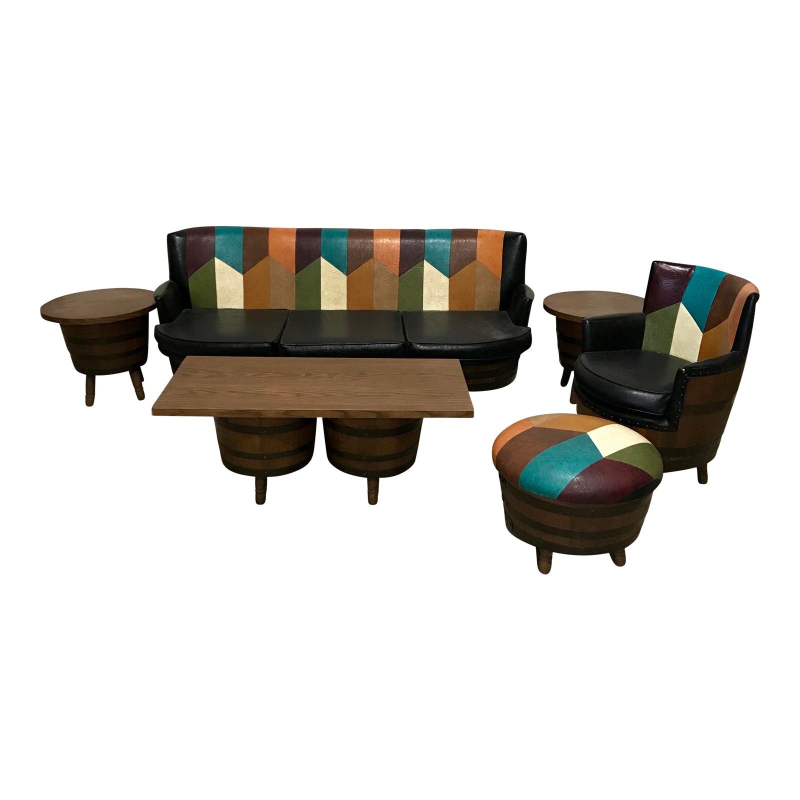 1960's Whiskey Barrel Sofa Set Chairish