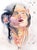 "Subconscious No. 4" Contemporary Original Abstract Portrait Watercolor Painting on Canvas by Elizabeth Becker For Sale