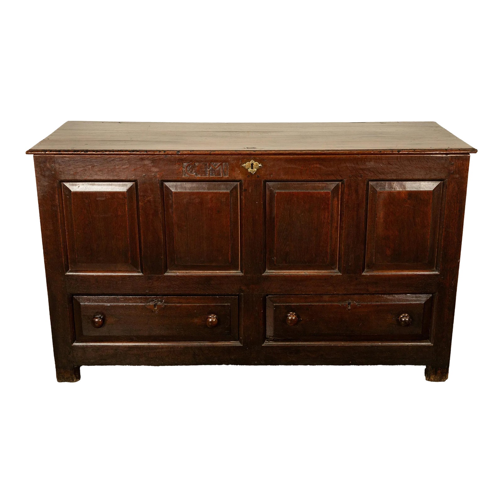 Monumental Antique Georgian Joined Oak Mule Dowry Chest Coffer ...