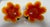 Vintage Art Glass Tulip Votive Candle Holders – Orange & Yellow Flower on Green Leaf Base (Set of 2) For Sale In Indianapolis - Image 6 of 7