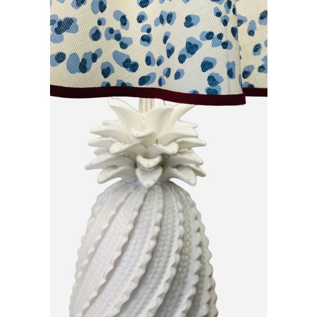 Tall Palm Beach Style Pineapple Lamps Scalloped Shades - a Pair For Sale - Image 4 of 11