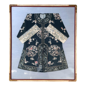 Frame Antique Chinese Embroidered Robe Qing Dynasty
