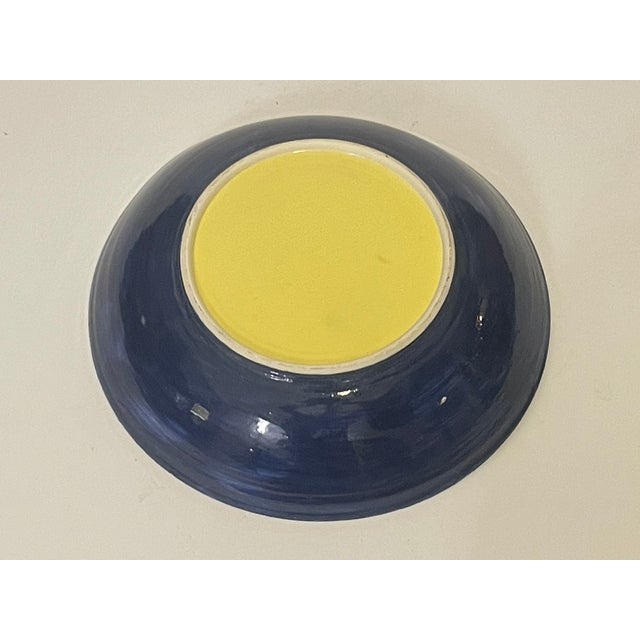 Large 13" Postmodern Geometric Sgraffito Ceramic Centerpiece Bowl by Cindy Walker (2003) For Sale In Atlanta - Image 6 of 8