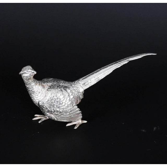 Vintage Sterling Silver Pheasants from Edward Barnard & Sons, London, 1971, Set of 2 For Sale - Image 14 of 16