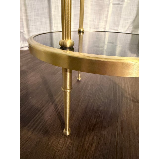 Global Views Petite Two-Tier Granite & Antique Brass Accent Table For Sale In Dallas - Image 6 of 7