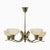 Art Deco Brass Chandelier with Cream Opaline Glass, Czechoslovakia, 1930s For Sale - Image 12 of 12