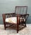 Schumacher Vintage Stick Rattan Lounge Chair in Vintage Schumacher Paisley For Sale - Image 4 of 12