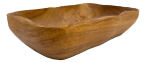 Hand-Carved Peruvian Olive Wood 15.75"l Serving Bowl With Beautiful Sculpted Rim