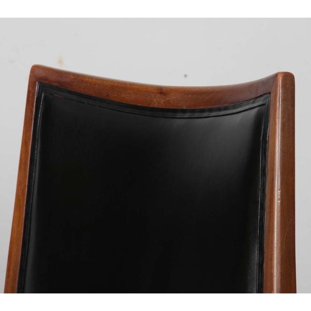 1950s Vintage Wooden and Leather Armchairs, 1950s, Set of 2 For Sale - Image 5 of 7