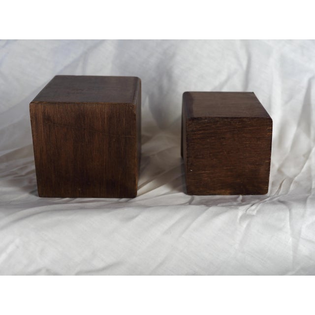 Mid-Century Modern Mid-Century Modern French Coffee and Sugar Wooden Nest Canister - a Pair For Sale - Image 3 of 10