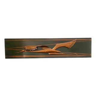 Metal and Copper Wall Decoration with Birds, 1970s For Sale