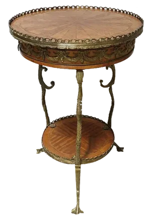 Vintage French Brass Mounted Table