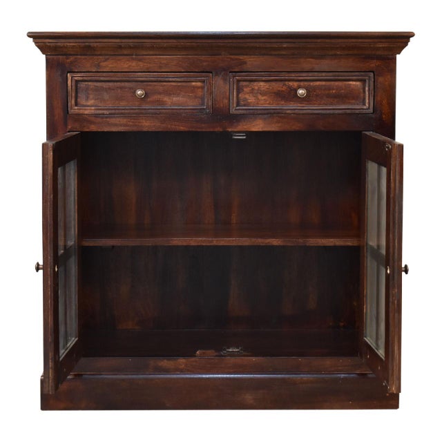 Solid Wood Storage With Brass Knobs For Sale - Image 4 of 8
