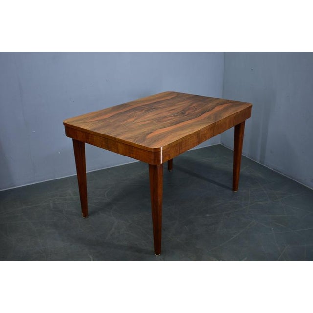 Extendable Dining Table in Walnut by Jindrich Halabala, Czechoslovakia, 1940s For Sale - Image 13 of 18