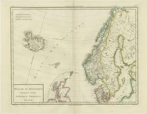Map of Denmark and Norway and Iceland, 1802