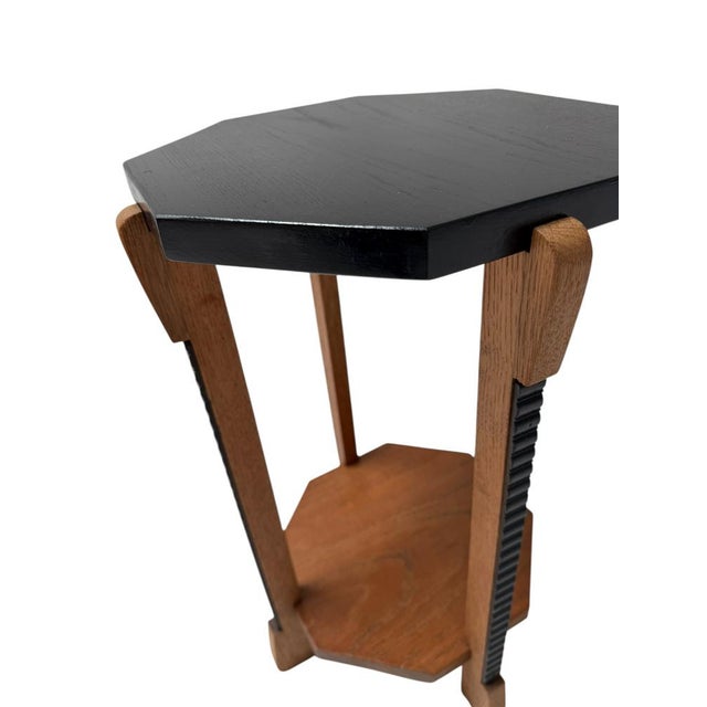 Art Deco Amsterdamse School Octagonal Pedestal Table, 1920s, in Very Good conditions. Designed 1920 to 1949