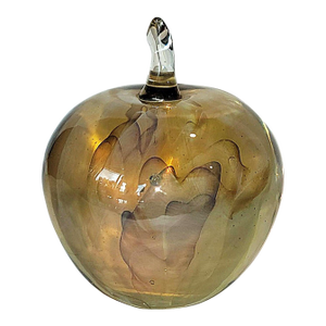 1970s Gilbert Johnson Signed Holograhpic Paper Weight Apple