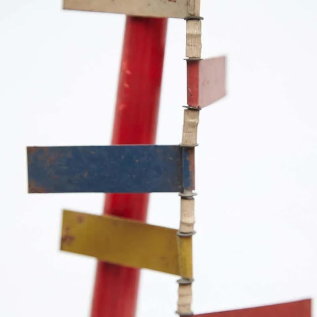 Mid-Century Modern Red, Blue, Yellow, Green and White Metal Sculpture, 1950s For Sale - Image 10 of 12
