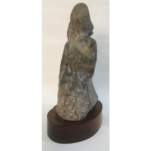 Mid 20th Century Midcentury Carved Stone Sculpture of Two Embracing Figures For Sale - Image 5 of 9