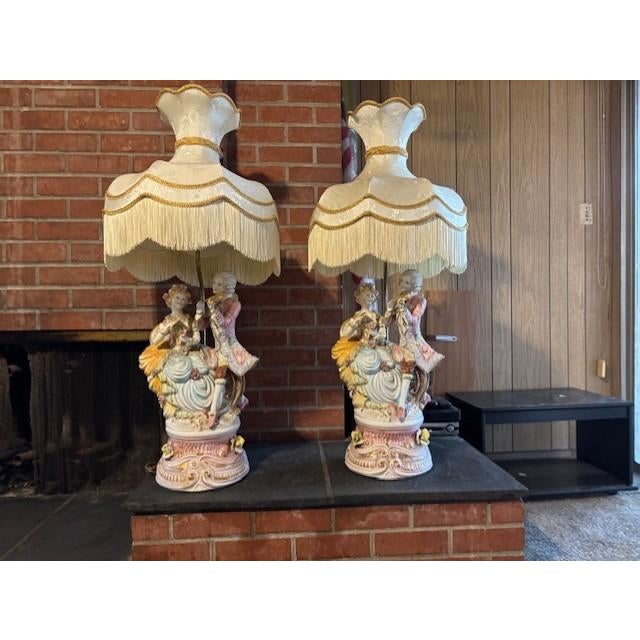 1950s Lamps French Provincial Set of Two For Sale - Image 4 of 14