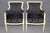 French Pair Attributed Maison Jansen French Louis XVI Style Distressed Painted Bergeres For Sale - Image 3 of 13