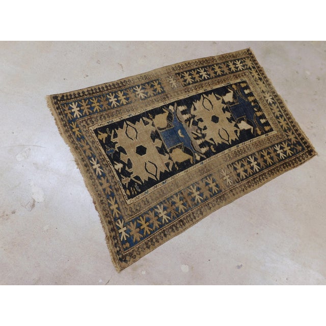 Textile Antique Caucasian Rug, 33"x 50" For Sale - Image 7 of 14